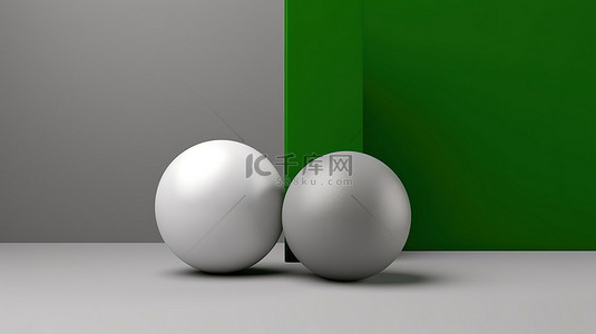 灰色绿色背景图片_抽象 3D 渲染与灰色背景绿色肯定和白色否定