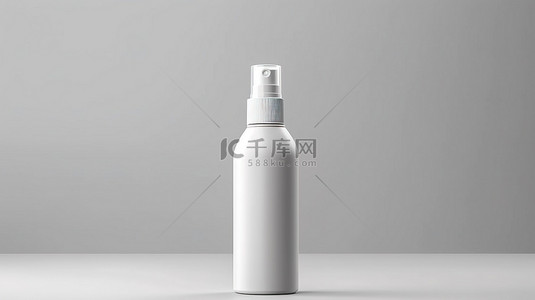 白色背景 3D 模型空白喷雾瓶描绘