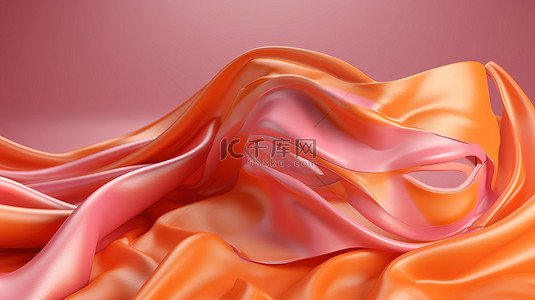 充满活力的粉色和橙色面膜的 3D 渲染