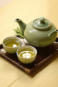 喝水步骤艺术字背景图片_茶壶杯和盖子，上面有茶