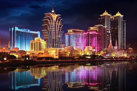中国灯火背景图片_一些灯火通明的建筑物和赌场