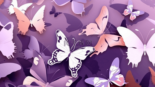 紫色蝴蝶背景背景图片_蝴蝶紫色花纹背景