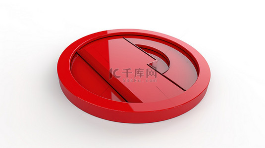 红厨房背景图片_白色背景上的单色 3d 图标平面实心红板