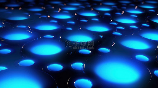 具有动态蓝点图案的优雅霓虹灯风格的 3D 插图