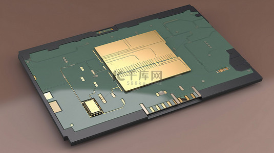 开卡有礼背景图片_带剪切路径的 3D 渲染中受保护的 SIM 卡