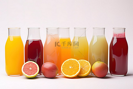 柠檬食物背景图片_一组各种形状和大小的果汁