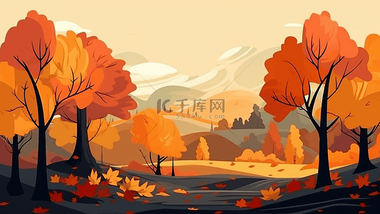 秋天唯美风景背景