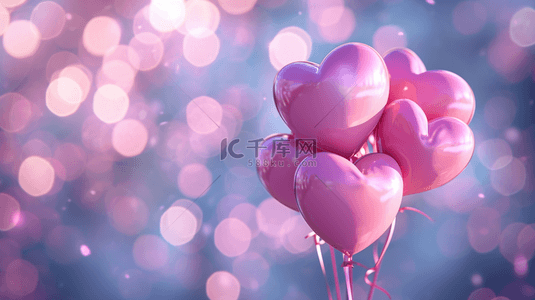 唯美漂亮粉红色儿童爱心氢气球图片15