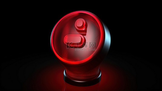 带有鼠标光标的 3D 红色按钮的插图