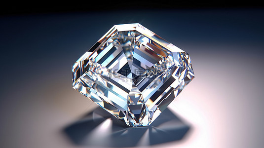 令人眼花缭乱的 3D 渲染中的阿舍尔切割钻石