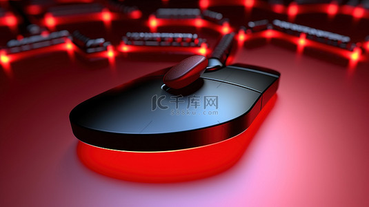 光标点击背景图片_光标悬停在其上的红色最喜欢按钮的 3D 插图
