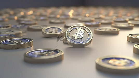 硬币建模 3D 社交媒体标志，以 facebook 为特色，带有类似图标