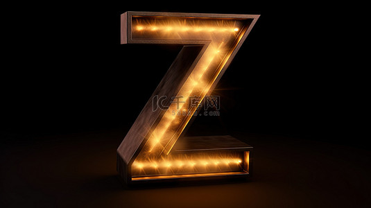 3d 中的发光字母 z 非常适合引人注目的展示业务标牌