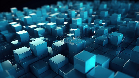 科技感网格背景背景图片_未来表面网格 3D 渲染中的几何立方体图案