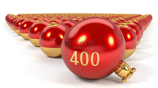 心和心背景图片_一个 4k 红色的心和红色的气球球围绕着一个金色的 4000 名追随者谢谢你孤立在白色背景上 3d 渲染图像