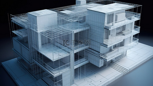 建筑设计概念的 3D 可视化是建筑师计算机生成的杰作