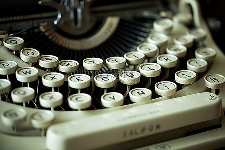 打字特写背景图片_一台带钥匙的旧打字机的特写