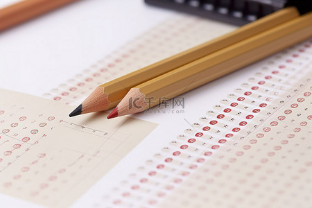 测试卡背景图片_用铅笔和纸进行纸质测试