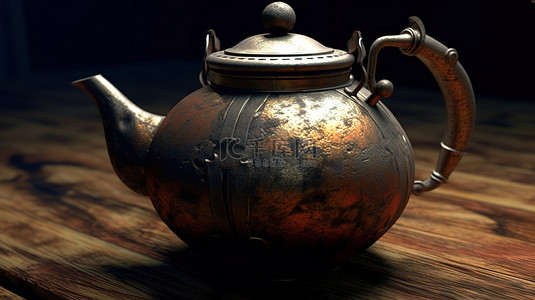 3D 设计中的复古茶壶