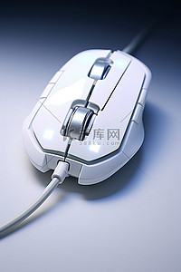 带两个按键的白色电脑鼠标