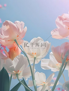 粉彩春天唯美的花朵背景图片
