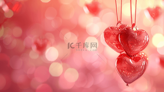 温馨浪漫朦胧唯美红色气球的背景6