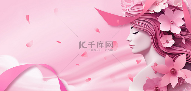 女王节女王节背景图片_妇女节女性女神粉色剪纸风背景