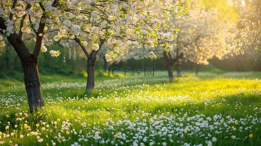 火龙果果园背景图片_白色和浅粉色樱花春天设计图
