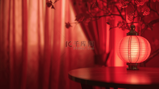 高兴背景图片_过年中式室内装饰红色灯笼喜庆新年春节背景6