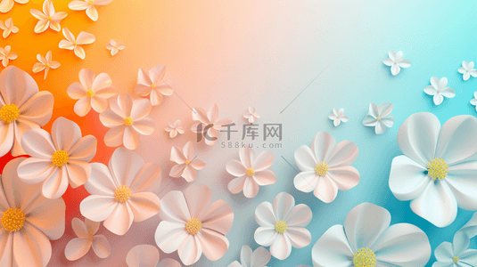 彩粉色平面平铺花朵花瓣设计的背景2