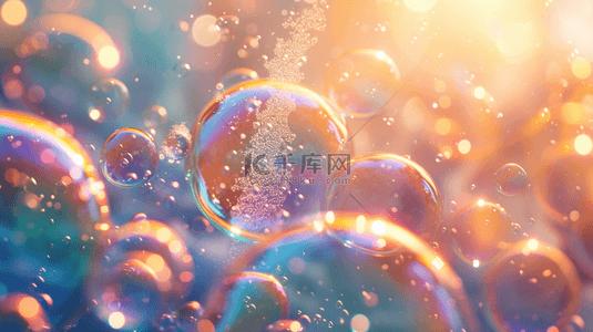 阳光下梦幻彩色泡泡的背景图11