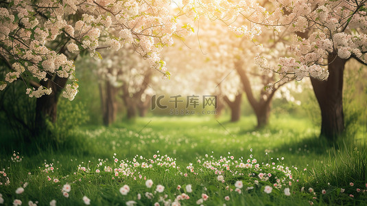 粉色樱花素材背景图片_白色和浅粉色樱花春天背景素材