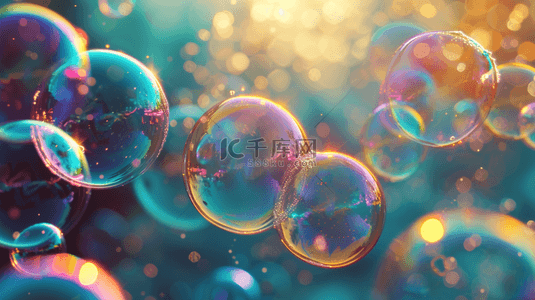 彩色泡泡背景图片_阳光下梦幻彩色泡泡的背景图19