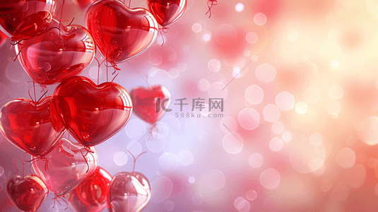 温馨浪漫的背景图片_温馨浪漫朦胧唯美红色气球的背景3