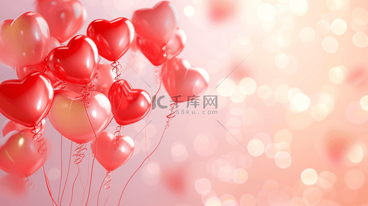 温馨浪漫朦胧唯美红色气球的背景5