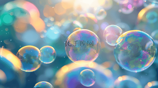 阳光下梦幻彩色泡泡的背景图1