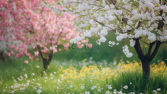 火龙果果园背景图片_白色和浅粉色樱花春天背景图片