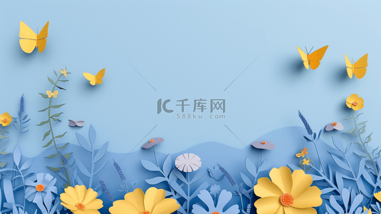 简约粉蓝色场景平铺花朵花瓣的背景图19