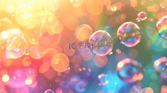 彩色泡泡背景图片_阳光下梦幻彩色泡泡的背景图7