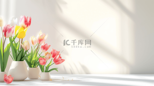 白色2背景图片_清新简约白色花瓶里插花的背景2