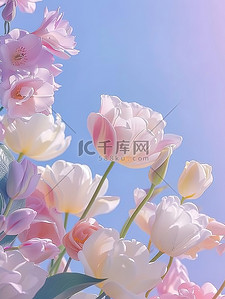 粉彩春天唯美的花朵设计