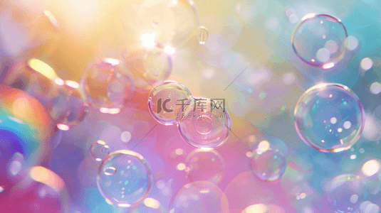 阳光下梦幻彩色泡泡的背景图18