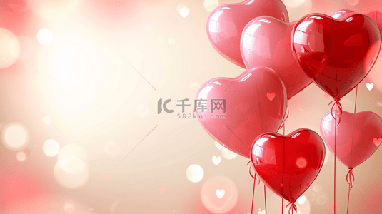 温馨浪漫朦胧唯美红色气球的背景11