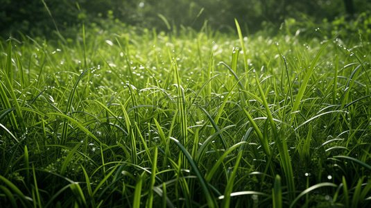 蓝色天空阳光下绿绿草坪的图片11
