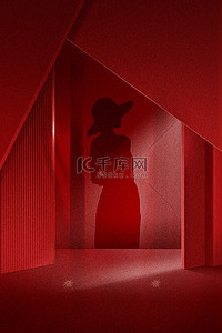 红色38背景图片_红色妇女节女神节女王节三八背景