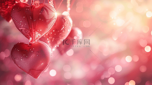 温馨浪漫朦胧唯美红色气球的背景1