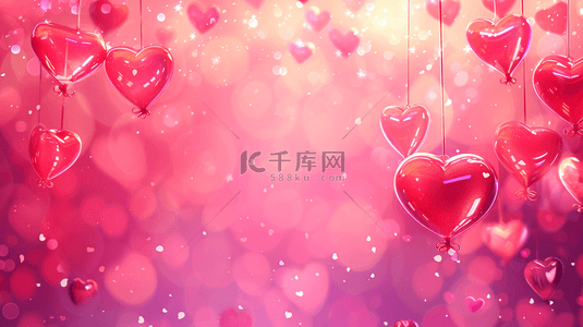 温馨浪漫朦胧唯美红色气球的背景15