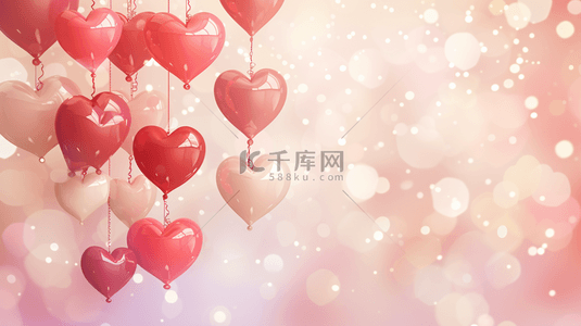 温馨浪漫朦胧唯美红色气球的背景4
