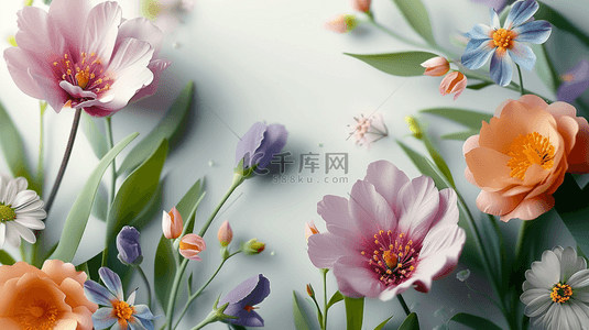 简约花朵花瓣平铺摆放的背景图20