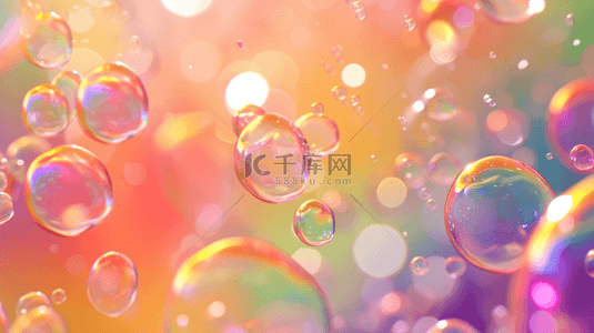 彩色泡泡背景图片_阳光下梦幻彩色泡泡的背景图4